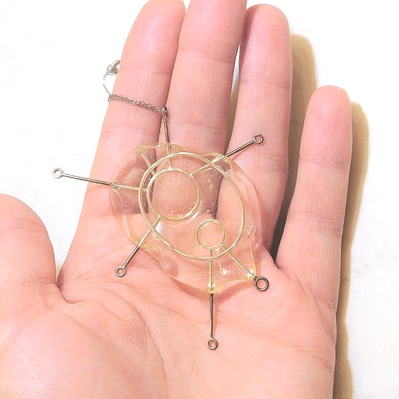 Unique Abstract Microbe Sterling Silver Necklace - Picture 3 of 4